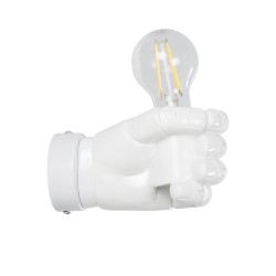 GLOBOSTAR® FIST 01137 Μοντέρνο Φωτιστικό Τοίχου - Απλίκα με Ντουί 1 x E27 AC 220-240V IP20 - Λευκό - Μ15 x Π10 x Υ10cm