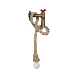 GLOBOSTAR® TROUVER 01183 Vintage Φωτιστικό Τοίχου - Απλίκα με Ντουί 1 x E27 AC 220-240V IP20 - Χάλκινο & Μπεζ - Μ14 x Π16 x Υ50c