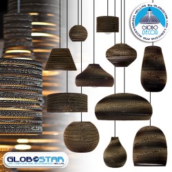 GLOBOSTAR® SANTORINI 01292 Boho Κρεμαστό Φωτιστικό Οροφής με Ντουί 1 x E27 AC 220-240V IP20 - Καφέ - Μ30 x Π30 x Y30cm