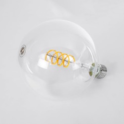 GLOBOSTAR® BUBBLE 99137 Λάμπα E27 G125 LED 4W 300lm 360° AC 220-240V IP20 Θερμό Λευκό 2700K Dimmable - Soft S Spiral Filament Ch