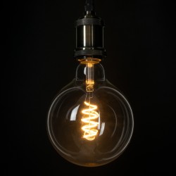 GLOBOSTAR® BUBBLE 99137 Λάμπα E27 G125 LED 4W 300lm 360° AC 220-240V IP20 Θερμό Λευκό 2700K Dimmable - Soft S Spiral Filament Ch