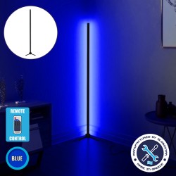 Μοντέρνο Minimal Επιδαπέδιο Μαύρο Φωτιστικό 100cm LED 16 Watt με Ασύρματο Χειριστήριο RF & Dimmer Μπλε GloboStar ALIEN Design GL
