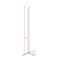 Μοντέρνο Minimal Επιδαπέδιο Μαύρο Φωτιστικό 150cm LED 24 Watt με Ασύρματο Χειριστήριο 2.4G RF & Dimmer RGBW+WW Πολύχρωμο Digital