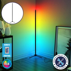 Μοντέρνο Minimal Επιδαπέδιο Μαύρο Φωτιστικό 200cm LED 32 Watt με Ασύρματο Χειριστήριο RF & Dimmer RGB GloboStar ALIEN Design GLO