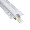 GLOBOSTAR® ALP-PLASTERIN GYPSO 70819-1M Χωνευτό Προφίλ Αλουμινίου Ειδικό για Γυψοσανίδα με Λευκό Γαλακτερό Πατητό Κάλυμμα για Τα