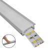 GLOBOSTAR® ALP-LINEAR RECCA 70811-1M Χωνευτό Προφίλ Αλουμινίου με Λευκό Γαλακτερό Πατητό Κάλυμμα για Ταινίες LED IP20 - Ασημί & 