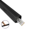 GLOBOSTAR® ALP-CORNER LINEO 70816-3M Επιφανειακό Γωνιακό Προφίλ Αλουμινίου με Μαύρο Φιμέ Πατητό Κάλυμμα για Ταινίες LED IP20 - Μ