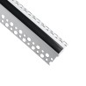 GLOBOSTAR® ALP-PLASTERIN GYPSO 70822-3M Χωνευτό Προφίλ Αλουμινίου Ειδικό για Εξωτερική Γωνία Γυψοσανίδας με Μαύρο Φιμέ Πατητό Κά