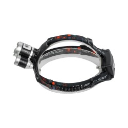 GloboStar® 79057 Φακός Κεφαλής Επαναφορτιζόμενος LED CREE XML2-T6 Chip 30 Watt 3000lm με 2 x 18650 Μπαταρίες 6000mAh Ψυχρό Λευκό