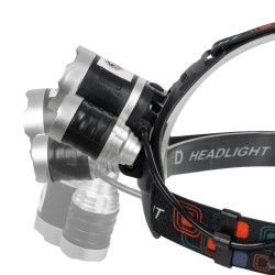 GloboStar® 79057 Φακός Κεφαλής Επαναφορτιζόμενος LED CREE XML2-T6 Chip 30 Watt 3000lm με 2 x 18650 Μπαταρίες 6000mAh Ψυχρό Λευκό