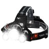 GloboStar® 79057 Φακός Κεφαλής Επαναφορτιζόμενος LED CREE XML2-T6 Chip 30 Watt 3000lm με 2 x 18650 Μπαταρίες 6000mAh Ψυχρό Λευκό