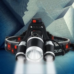 GloboStar® 79057 Φακός Κεφαλής Επαναφορτιζόμενος LED CREE XML2-T6 Chip 30 Watt 3000lm με 2 x 18650 Μπαταρίες 6000mAh Ψυχρό Λευκό