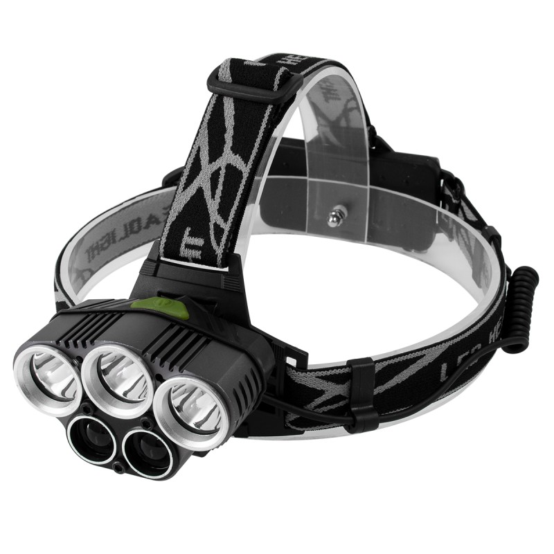 GloboStar® 79058 Φακός Κεφαλής Επαναφορτιζόμενος LED CREE XML2-T6 Chip 50 Watt 5000lm με 2 x 18650 Μπαταρίες 5200mAh Ψυχρό Λευκό