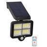GLOBOSTAR® ORVION 71483 Προβολέας με IR Ασύρματο Χειριστήριο LED 20W 1000lm 120° DC 5V με Φωτοβολταϊκό Panel 5V 1W & Επαναφορτιζ