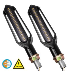 GLOBOSTAR® TURNLIGHT 81757 Φλας Μοτοσυκλέτας LED 1.5W/3W 220lm/440lm 120° DC 12V Αδιάβροχο IP65 Πορτοκαλί - Μ12.2 x Π2.8 x Υ2.5c