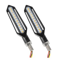 GloboStar® 81756 ΣΕΤ 2 x Φλάς Μοτοσυκλέτας Universal Knife LED SMD 5050 1.2W/2.4W 216lm/432lm DC 12V 2 Λειτουργιών Κόκκινο για Π