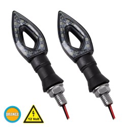 GLOBOSTAR® TURNLIGHT 81752 Φλας Μοτοσυκλέτας LED 1.5W/3W 110lm/220lm 120° DC 12V Αδιάβροχο IP65 Πορτοκαλί - Μ11.1 x Π3 x Υ2.1cm 
