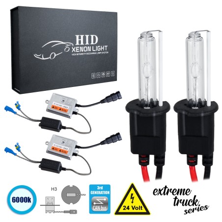 GloboStar® 84123 H3 XCB Line KIT Βασικού Φωτισμού Φορτηγού 3rd Generation Can-Bus Extreme Truck Series XENON 110W 10350lm DC 24V