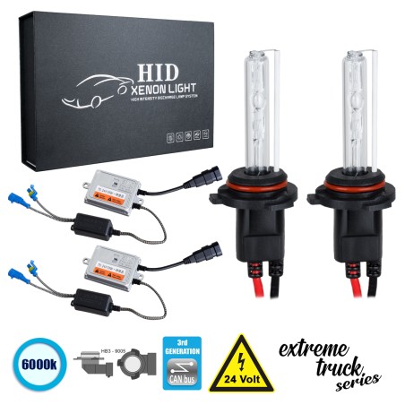 GloboStar® 84131 HB3 9005 XCB Line KIT Βασικού Φωτισμού Φορτηγού 3rd Generation Can-Bus Extreme Truck Series XENON 110W 10350lm 