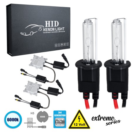 GloboStar® 84145 H3 XCB Line KIT Βασικού Φωτισμού Αυτοκινήτου & Μοτοσυκλέτας 3rd Generation Can-Bus Extreme Series XENON 110W 10