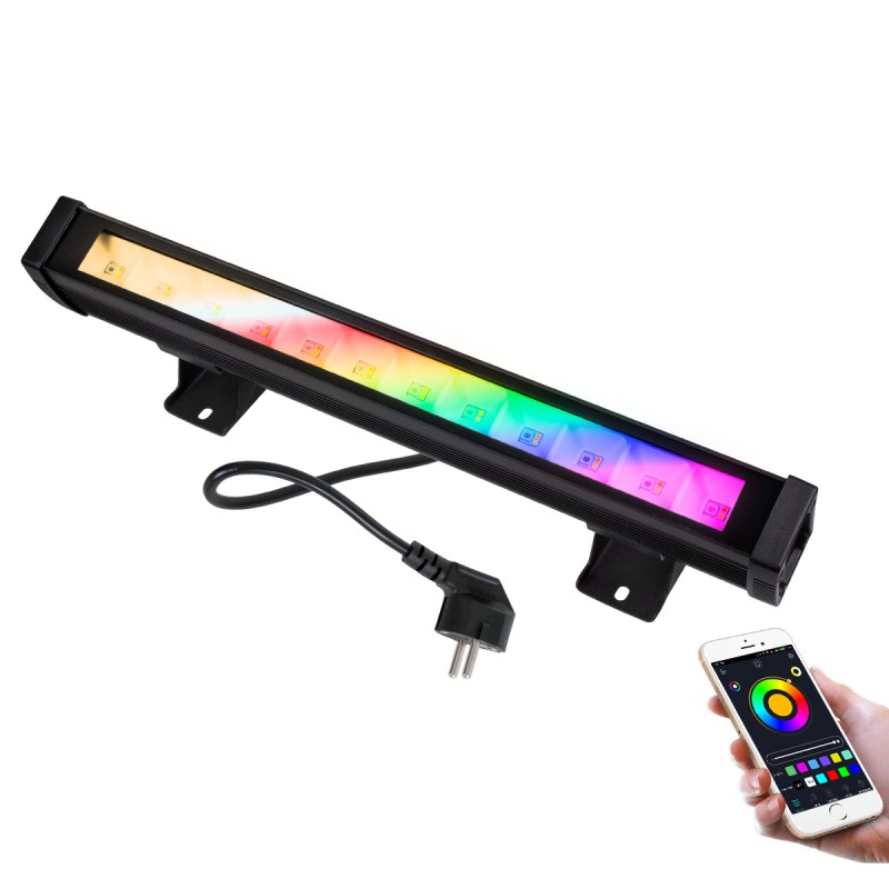 GloboStar® 85816 Μπάρα Εξωτερική LED SMD 5050 & 2835 20W 2000lm 180° AC 230V με Ασύρματο Wireless Bluetooth Αδιάβροχη IP66 Πολύχ