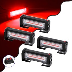 GloboStar® 85030 PRO Series ΣΕΤ 4 x Μπάρες Σήμανσης Οχήματος Πυροσβεστικής για Αυτοκίνητα & Φορτηγά 13 Προγραμμάτων Φωτισμού STR
