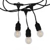 GLOBOSTAR® GARLAND 78985 Καλωδιογιρλάντα 20m με Ντουί 15 x E27 & Πρίζα Schuko AC 220-240V IP65 - Μαύρο - Μ1500 x Π127 x Υ16cm