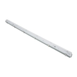 GLOBOSTAR® VIGAS 90614 Γραμμικό Βιομηχανικό Φωτιστικό Σκαφάκι Tri-Proof με Μεταλλικά Clips για 1 x Λάμπες T8 G13 150cm Τύπου Φθο
