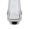 GLOBOSTAR® VIGAS 90612 Γραμμικό Βιομηχανικό Φωτιστικό Σκαφάκι Tri-Proof με Μεταλλικά Clips για 1 x Λάμπα T8 G13 120cm Τύπου Φθορ
