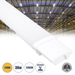 GloboStar® 60166 LED Γραμμικό Βιομηχανικό Φωτιστικό Tri-Proof 120cm 36W 3916lm 120° AC 220-240V Αδιάβροχο IP65 Μ120 x Π6 x Υ4cm 