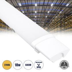 GloboStar® 60163 LED Γραμμικό Βιομηχανικό Φωτιστικό Tri-Proof 60cm 18W 1936lm 120° AC 220-240V Αδιάβροχο IP65 Μ60 x Π6 x Υ4cm Θε