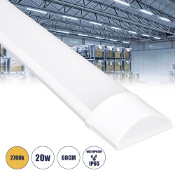 GloboStar® 60157 LED Γραμμικό Βιομηχανικό Φωτιστικό Tri-Proof 60cm 20W 1808lm 120° AC 220-240V Αδιάβροχο IP65 Μ60 x Π7.5 x Υ2.5c