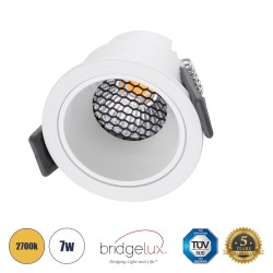 GLOBOSTAR® PLUTO-S 60249 Χωνευτό Downlight Σποτ με Honeycomb Anti Glare Reflector LED 7W 875lm 38° AC 220-240V IP20 Θερμό Λευκό 