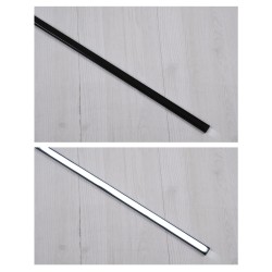 GLOBOSTAR® ALP-LINEAR SURFABO 70806-1M Επιφανειακό Προφίλ Αλουμινίου με Μαύρο Φιμέ Πατητό Κάλυμμα για Ταινίες LED IP20 - Μαύρο -