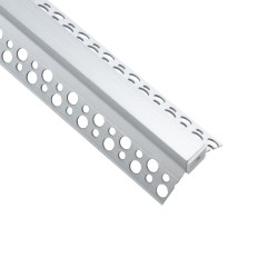 GLOBOSTAR® ALP-PLASTERIN GYPSO 70837-3M Χωνευτό Προφίλ Αλουμινίου Ειδικό για Εσωτερική Γωνία Γυψοσανίδας με Μαύρο Φιμέ Πατητό Κά