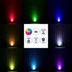 GLOBOSTAR® STEPLUNA 90621 Φωτιστικό Σκαλοπατιού / Διαδρόμου LED 6W 510lm 10° DC 24V Αδιάβροχο IP65 Πολύχρωμο RGB Dimmable DMX512