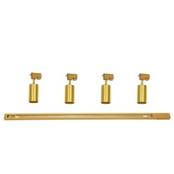GLOBOSTAR® LEO 60360 Μοντέρνο Φωτιστικό Οροφής με Ντουί 4 x GU10 AC 220-240V IP20 - Χρυσό Πλατίνα - Μ100 x Π6 x Υ20cm