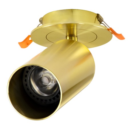 GLOBOSTAR® LEO 60352 Χωνευτό Κινούμενο Φωτιστικό Downlight Σποτ με Ντουί 1 x GU10 AC 220-240V IP20 - Χρυσό Πλατίνα - Μ9 x Π9 x Υ