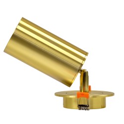 GLOBOSTAR® LEO 60352 Χωνευτό Κινούμενο Φωτιστικό Downlight Σποτ με Ντουί 1 x GU10 AC 220-240V IP20 - Χρυσό Πλατίνα - Μ9 x Π9 x Υ