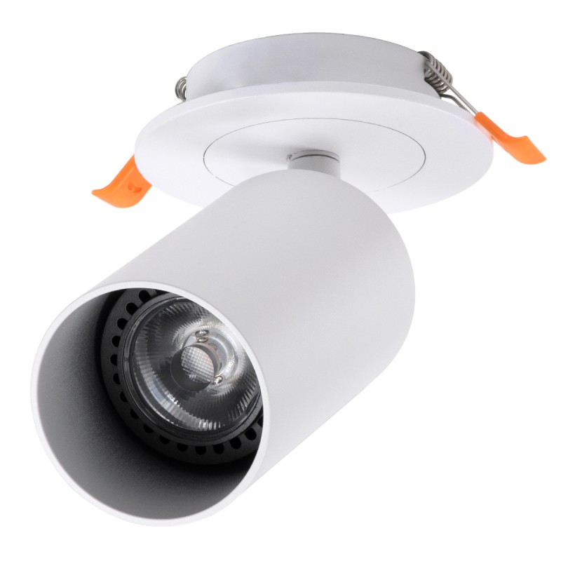 GLOBOSTAR® LEO 60351 Χωνευτό Κινούμενο Φωτιστικό Downlight Σποτ με Ντουί 1 x GU10 AC 220-240V IP20 - Λευκό Ματ - Μ9 x Π9 x Υ17cm