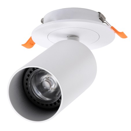 GLOBOSTAR® LEO 60351 Χωνευτό Κινούμενο Φωτιστικό Downlight Σποτ με Ντουί 1 x GU10 AC 220-240V IP20 - Λευκό Ματ - Μ9 x Π9 x Υ17cm