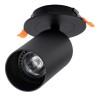 GLOBOSTAR® LEO 60350 Χωνευτό Κινούμενο Φωτιστικό Downlight Σποτ με Ντουί 1 x GU10 AC 220-240V IP20 - Μαύρο Ματ - Μ9 x Π9 x Υ17cm
