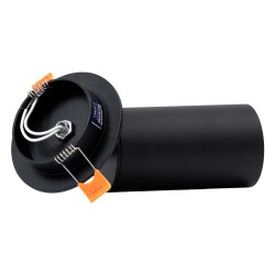 GLOBOSTAR® LEO 60350 Χωνευτό Κινούμενο Φωτιστικό Downlight Σποτ με Ντουί 1 x GU10 AC 220-240V IP20 - Μαύρο Ματ - Μ9 x Π9 x Υ17cm