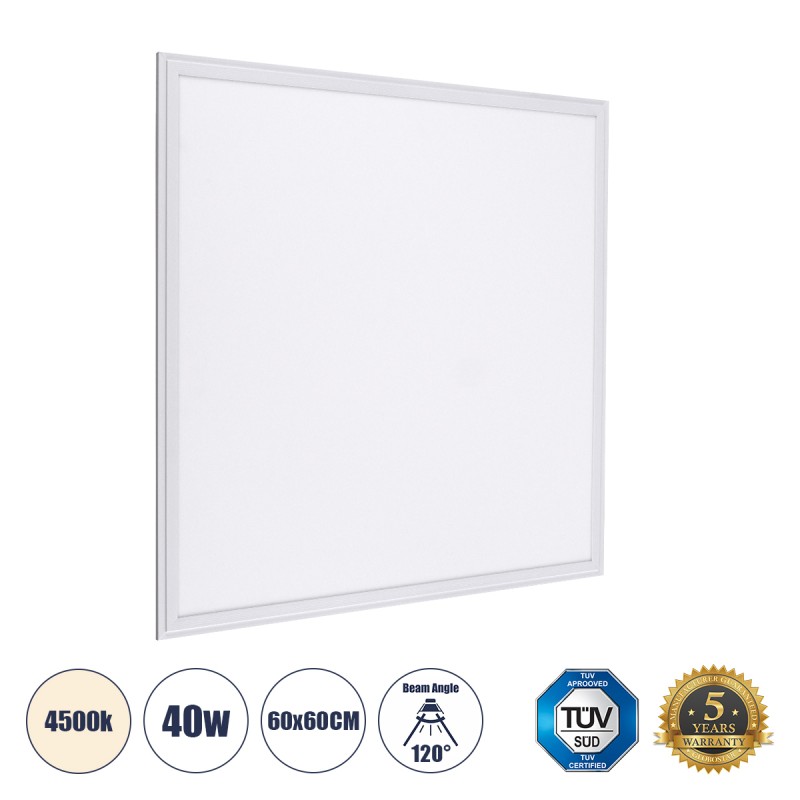 GLOBOSTAR® PANELETI 60207 Χωνευτό Panel Οροφής 60x60 LED 40W 3800lm 120° UGR 19 AC 220-240V IP20 Φυσικό Λευκό 4500K - Lumileds S