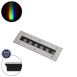 GLOBOSTAR® UNDERGROUNDREMVI 90191 Χωνευτή Μπάρα Φωτισμού Wall Washer LED 9W 765lm 10° DC 24V Αδιάβροχο IP68 Πολύχρωμο RGBW Dimma