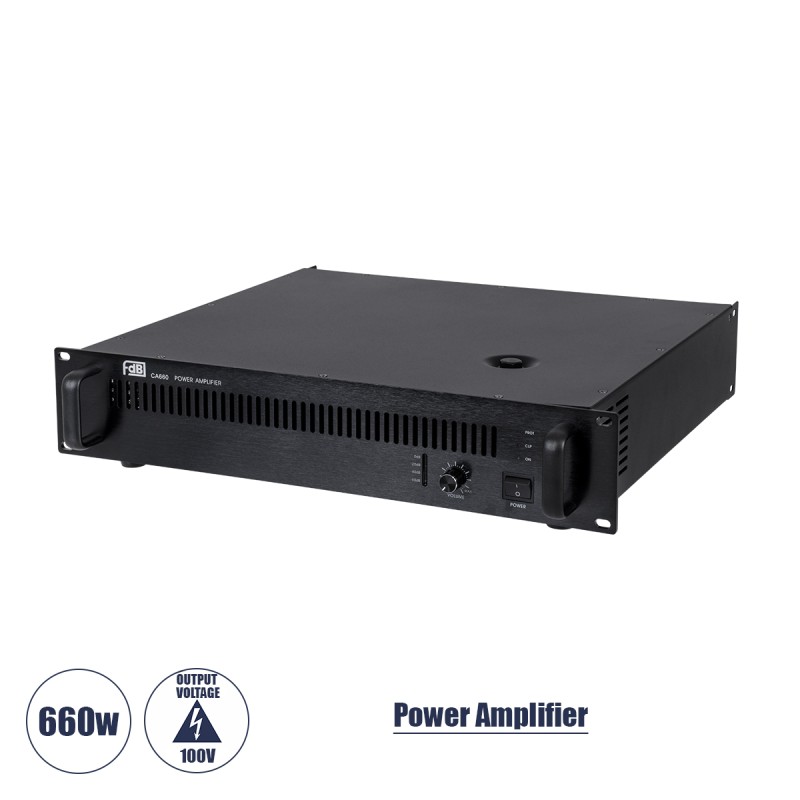 GloboStar® FDB CA660 98015 Power Amplifier - Επαγγελματικός Ενισχυτής Ηχείων Εγκαταστάσεων 100V - Frequency Response 60Hz-20Khz 