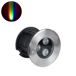 GloboStar® UNDERGROUND-FANI S-90981 Χωνευτό Φωτιστικό Σποτ Δαπέδου LED 12W 1020lm 60° DC 24V Αδιάβροχο IP68 Φ10 x Υ7.5cm RGBW DM