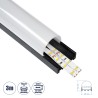 GloboStar® SURFACEPENDANT-PROFILE 70872-3M Προφίλ Αλουμινίου - Βάση & Ψύκτρα Ταινίας LED με Λευκό Γαλακτερό Κάλυμμα - Επιφανειακ