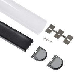 GloboStar® SURFACEPENDANT-PROFILE 70872-3M Προφίλ Αλουμινίου - Βάση & Ψύκτρα Ταινίας LED με Λευκό Γαλακτερό Κάλυμμα - Επιφανειακ