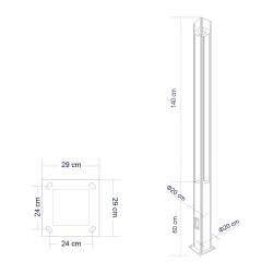 GLOBOSTAR® MONTERREY 61511 Φωτιστικό Urban Πλατείας/Πάρκου LED 40W 5440lm 60° AC 220-240V Αδιάβροχο IP65 Φυσικό Λευκό 5000K - Lu
